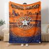Name Custom Houston Astros Print Flannel Blanket High Quality Warm Comfortable Cover for All Seasons Perfect for Gifts Home Decor