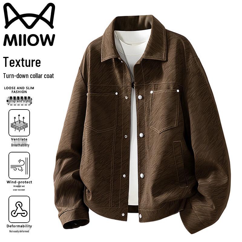 MiiOW Men s Textured Casual Jacket 5XL
