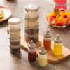 Four-Piece Condiment Set: Jam, Squeeze, Barbecue, and Sauce Bottles with Transparent Kitchen Seasoning Jar