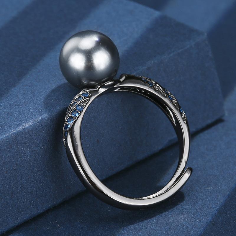 

Ювелирные изделия Медь Позолоченная Имитация Жемчуга Черное Золото Кольцо Женское 10мм