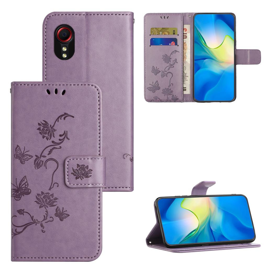 For Samsung Galaxy Xcover7 Cell Phone Case Drop Resistant Imprinted PU Leather Wallet Cover