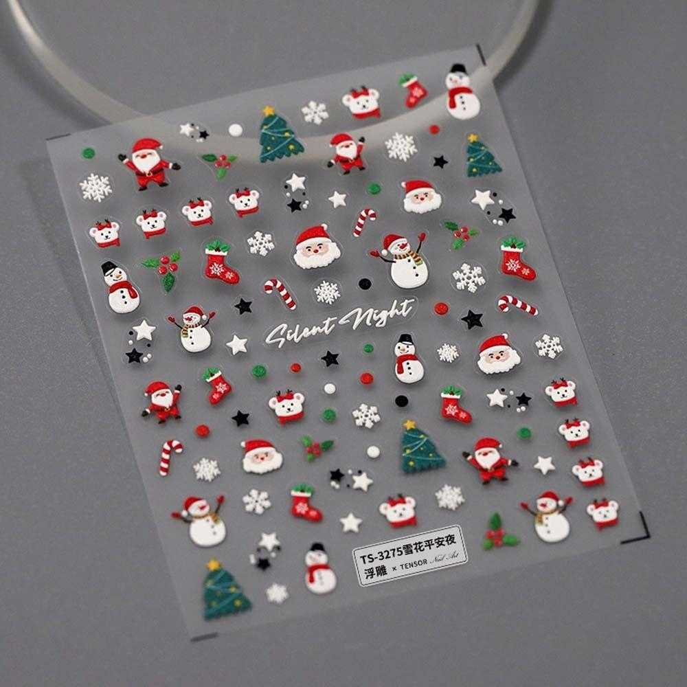 Christmas Snowman Halloween Nail Decals Manicure Ornaments Christmas Nail Decorations Nail Salon