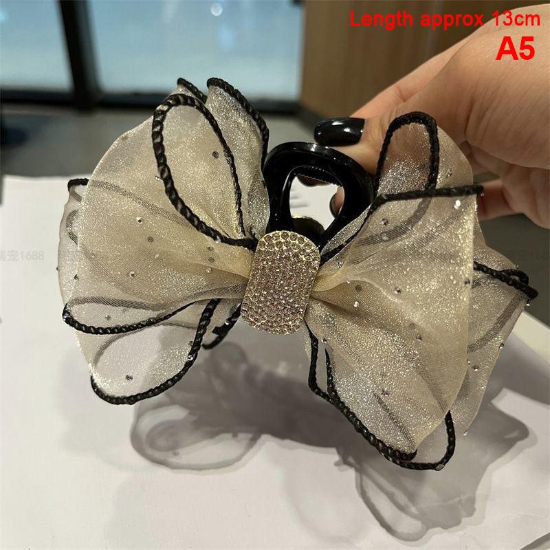 Retro Large Butterfly Clouds Mesh Hair Clips Ponytail Shark Grab Clip Girls Gift Hair Accessories