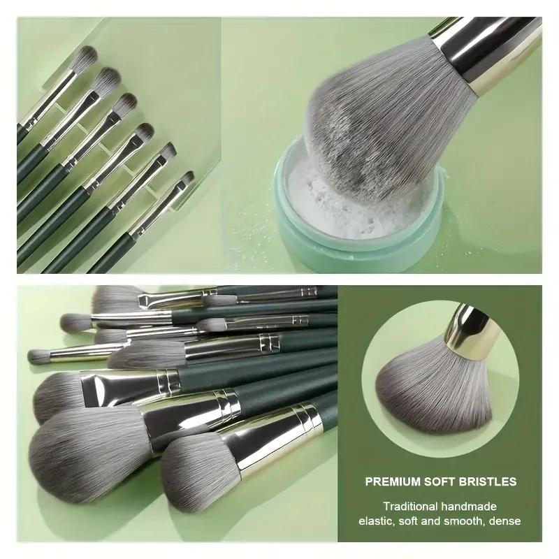 14PCS Makeup Brush Set Professional Soft Bristles Cosmetic Brushes Kit Eye Shadow Blush Foundation