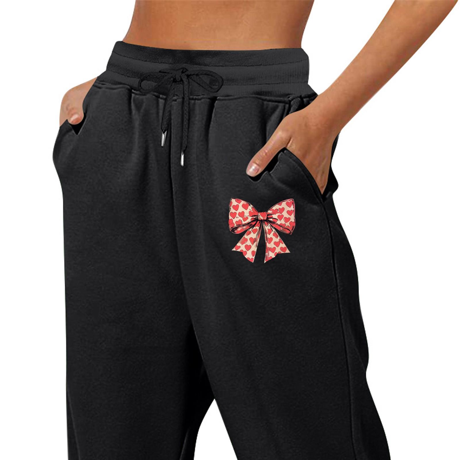 

Весенние и однотонные принтованные модные женские повседневные брюки с карманами и шнурком S