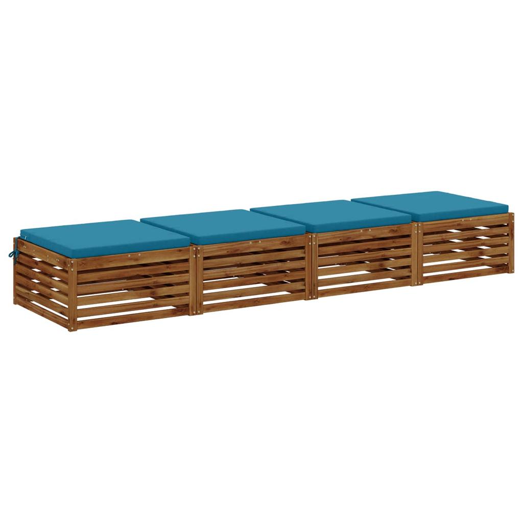 4 piece seat cushions SOEST 4 pcs. 100percent Polyester Sky Blue