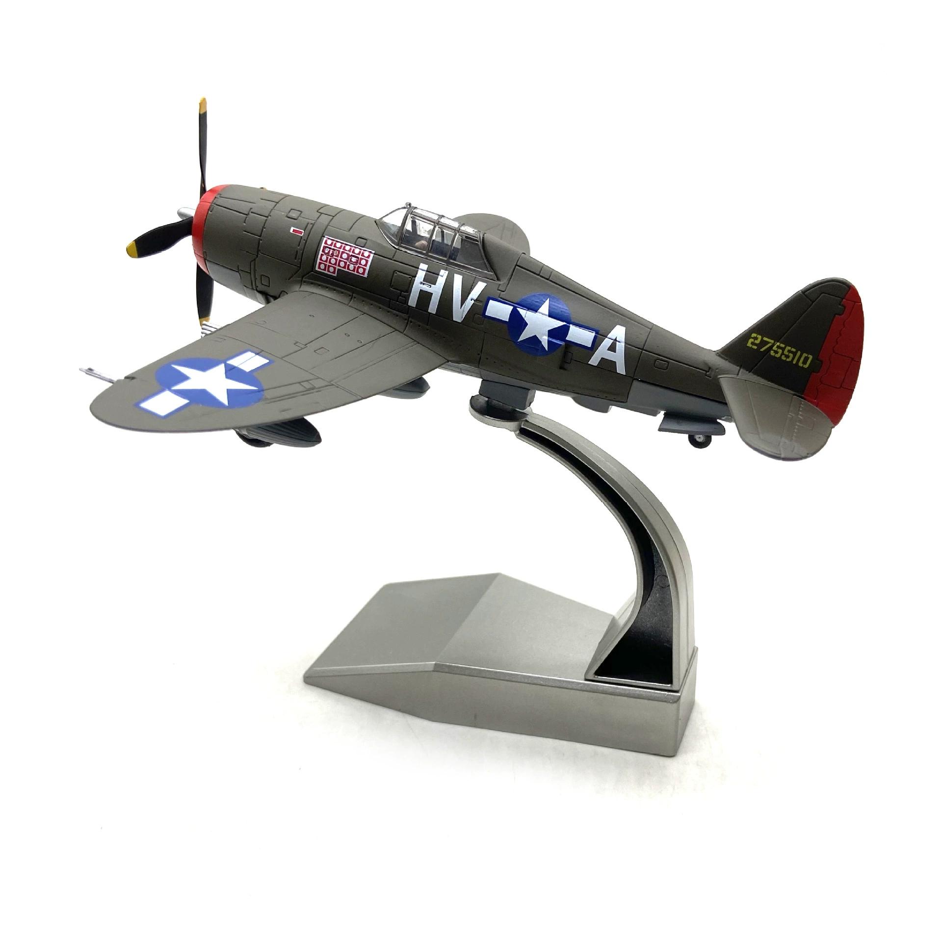 

Модель истребителя 1/72 масштаба P-47 Американский истребитель P47 Thunderbolt из сплава, самолет-симулятор, украшение с подставкой, для дома, спальни