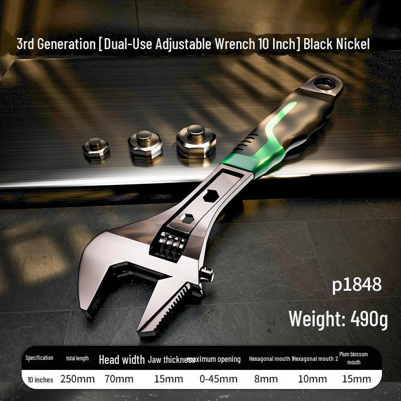 Industrial-Grade Adjustable Wrench: 0-36mm Dual-Purpose, Rust-Proof, Waterproof