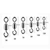 100PCS Copper Opening 8 Shape Swivel Black High Strength Fishing Connector Multi Sizes Fishing Rolling Swivel Connector