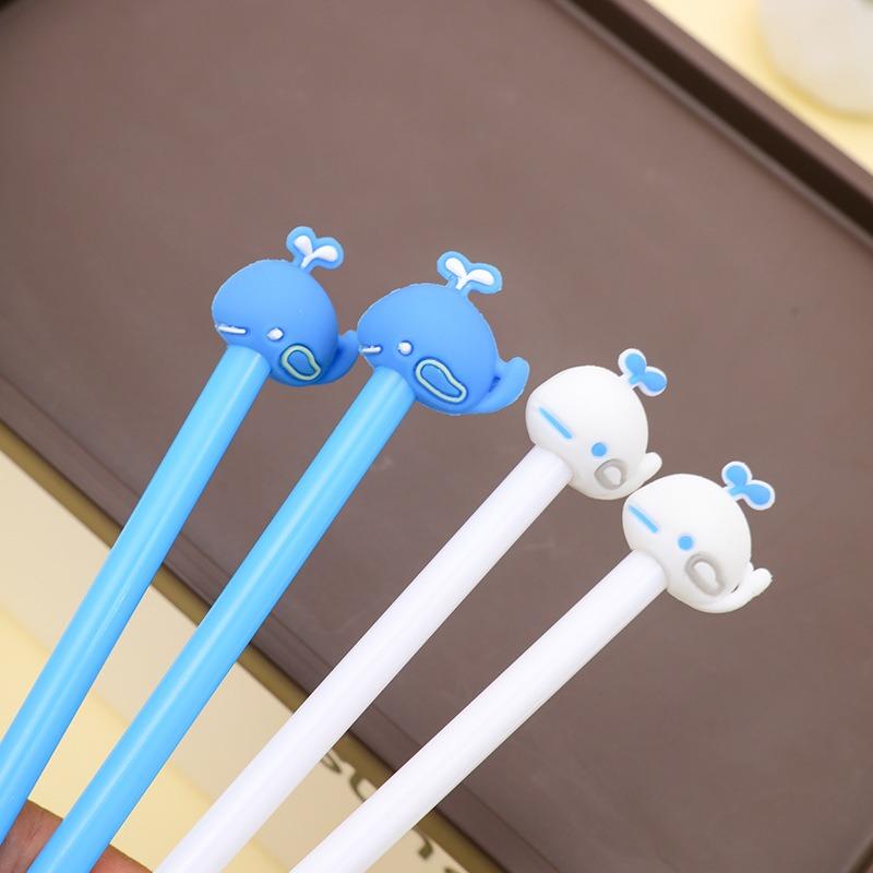 4 Pcs Cute Cartoon Water Whale Modeling Neutral Pen Creative Student Office Water Pen Black Signature Pen Stationery