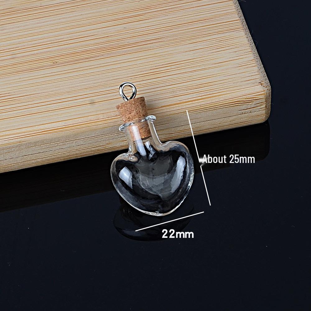 Mini Special-Shaped Glass Wishing Bottle Pendant with Cork for DIY