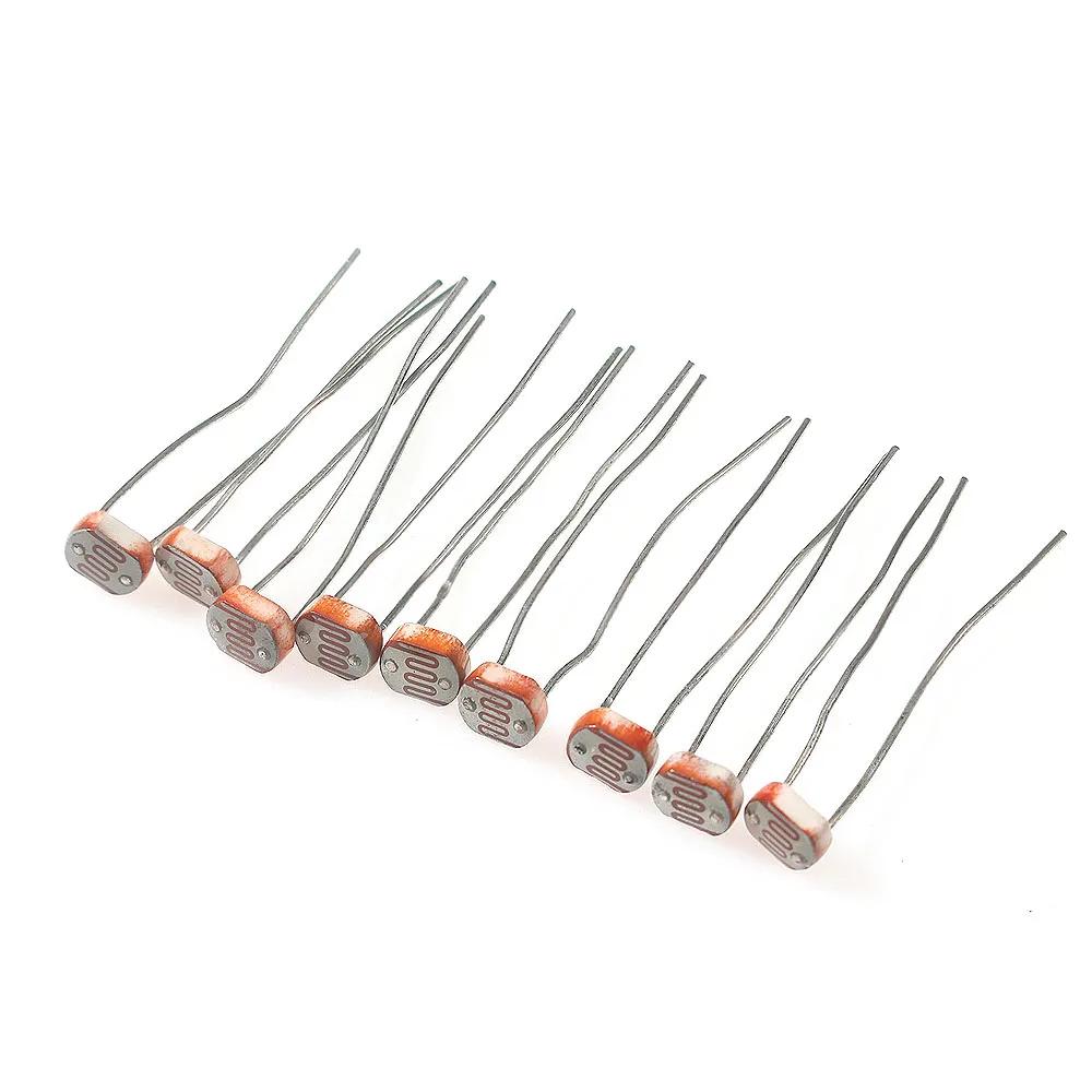 50PCS Photoresistor Resistor Kit GL5506 GL5516 GL5528 GL5537 GL5539 Electronic Component Light-dependent Resistors LDRs