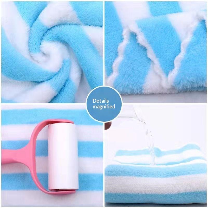 Thick Towel Absorbent Facial Towel Striped Coral Velvet Bath Towel Quick Drying Beach Towel Household Motion Bath Bath Towel