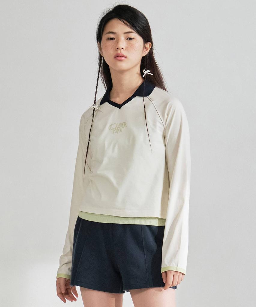 COVERNAT WOMAN Track Long Sleeve Ivory