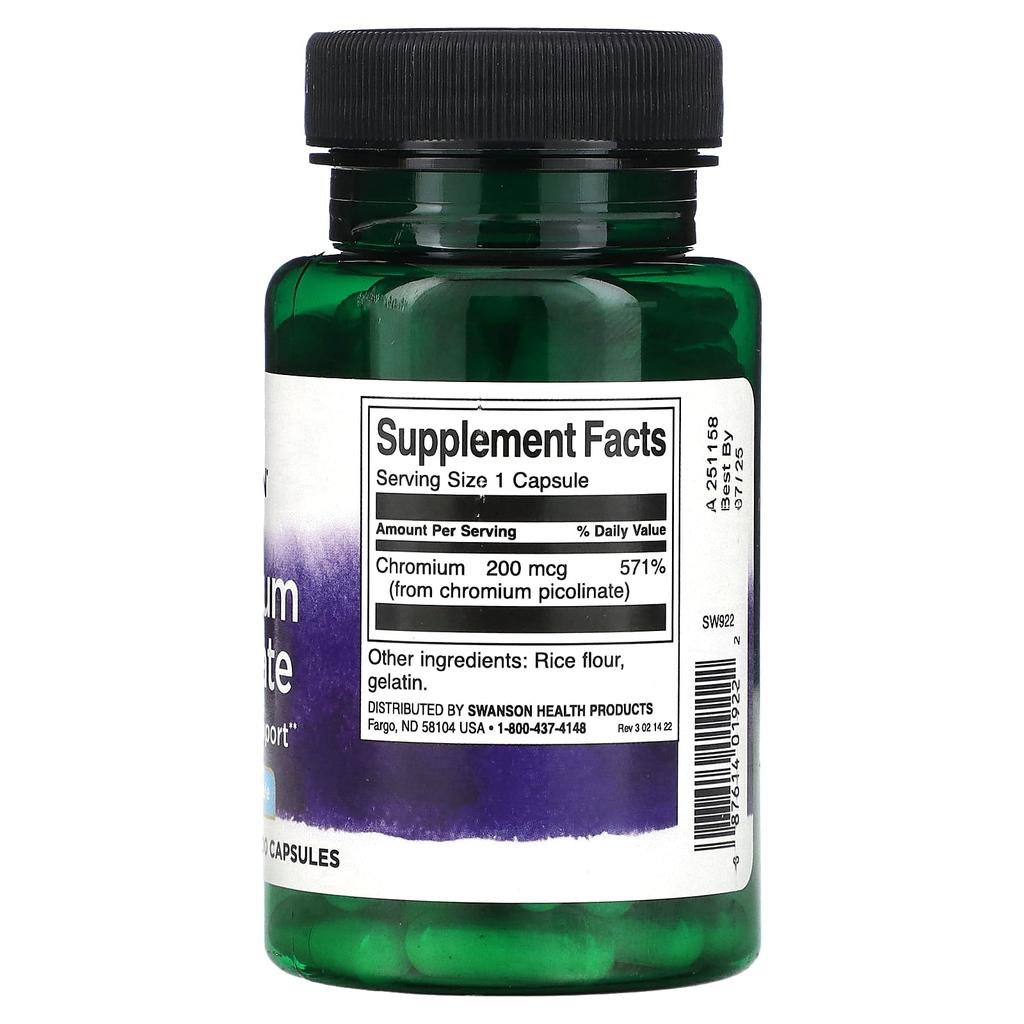 Chrompicolinat, 200 mcg, 100 Kapseln