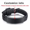 Vnox 16mm Personalize Bracelets for Men Silicone Band with Stainless Steel ID Bar Casual Jewelry Valentine's Day Gift for Him
