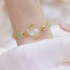 Vintage Women's Watches Elegant Fashion Jade Jewelry Bracelets High Quality Gold Wristwatch Retro Quartz Ladies Dress Watches
