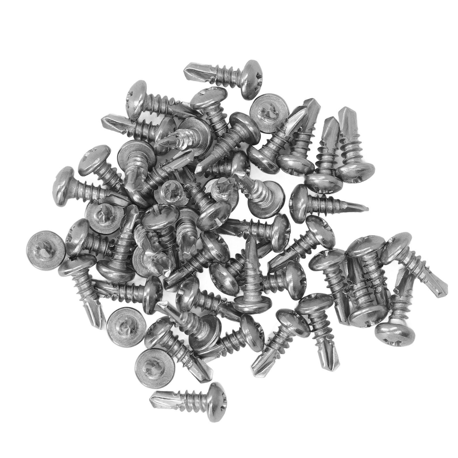 

200 шт. Саморезов самосверлящих M4.2x13мм Нержавеющая сталь 410 Самонарезающие Крестообразная Круглая Головка Сверло