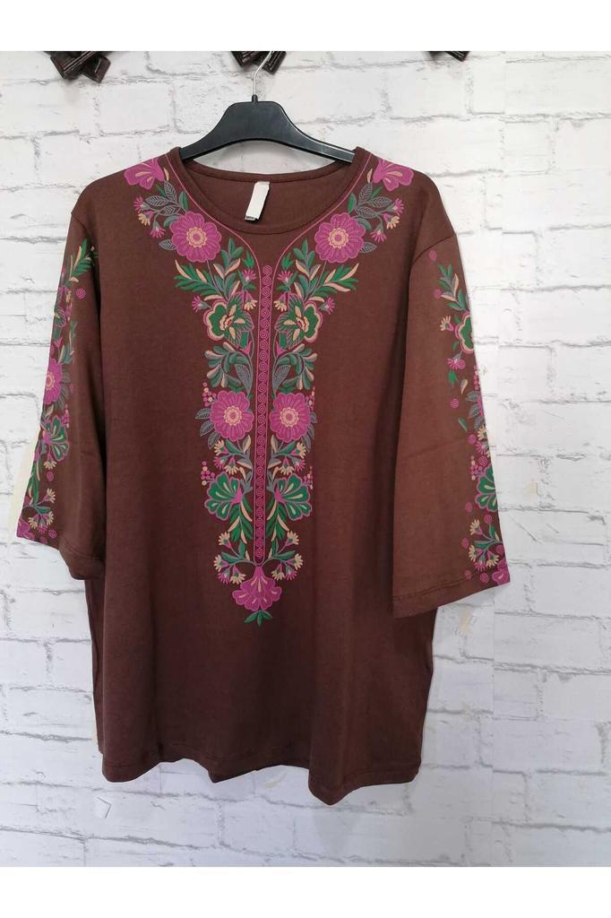 Damen-Bluse in großen Größen, perfekt für den Sommer, komplett aus Baumwolle, gekämmte Baumwolle, bequeme Bluse