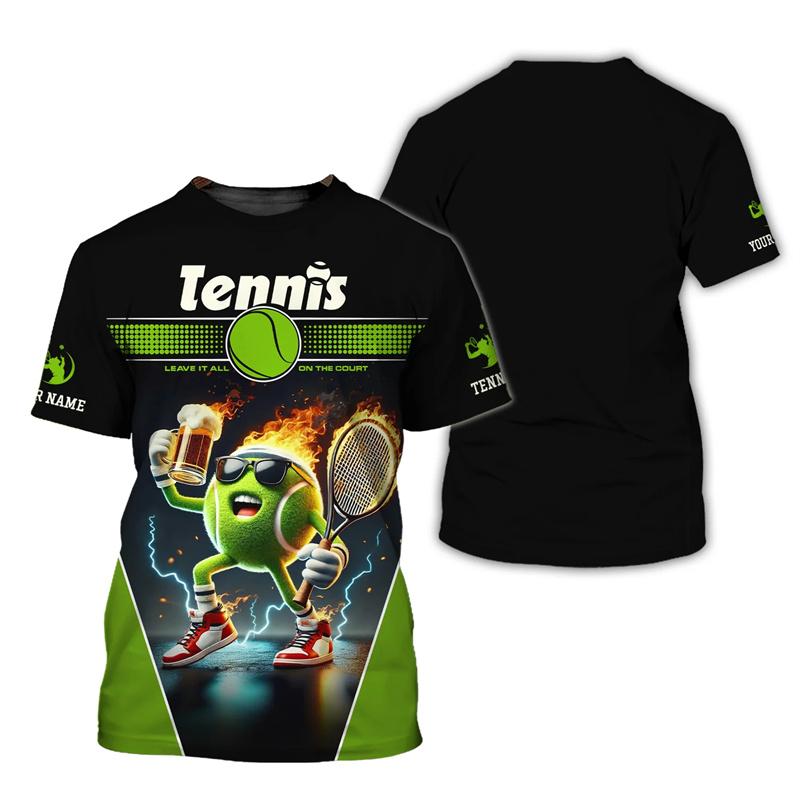 

Custom Name Tennis T-shirt Men 3d Printed Personalized T Shirts Sports Player Short Sleeve Tops Summer Round Neck Tee Shirt M