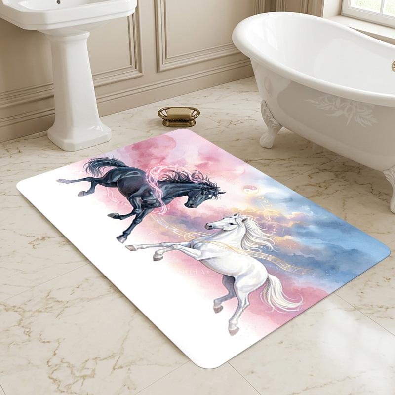 Horse Fantasy Living Room Nonslip Area Rug Soft Carpet For Bedroom Game Playroom Sofa Office Home Decor Doormat Christmas Gift C929374