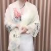 WTEMPO Retro Thin Silk Scarf Women's New Fashionable Long Scarf Versatile for Spring and Summer Sand Scarf Printed Shawl, Sunscreen Beach Scarf