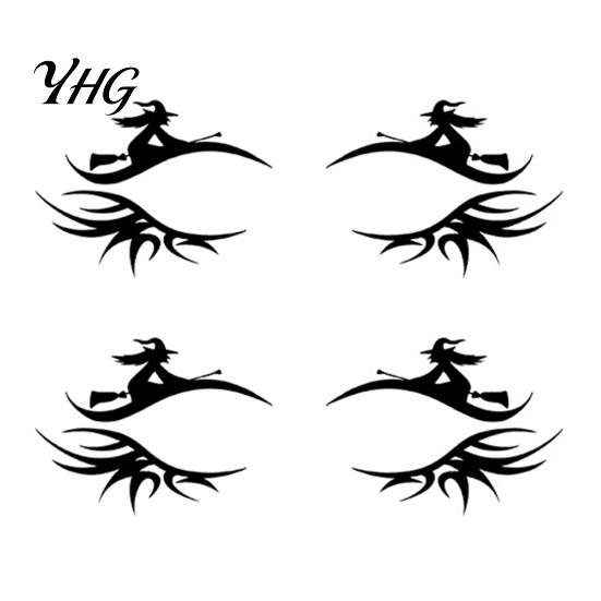 Waterproof Cosplay Makeup Transfers 2 Pairs Halloween Eye Tattoo Stickers, Temporary Face Decals with Quick Art for Novices Pumpkin Bat Spider