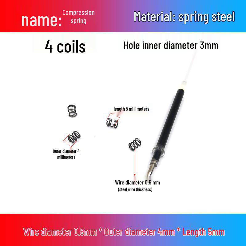 0.5mm Diameter Spring Steel Compression Spring for Precision Experiments and Miniature Helmet