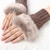 1 Pair Outdoor Winter Hand Warmer Breathable Girl Half Finger Gloves Mittens