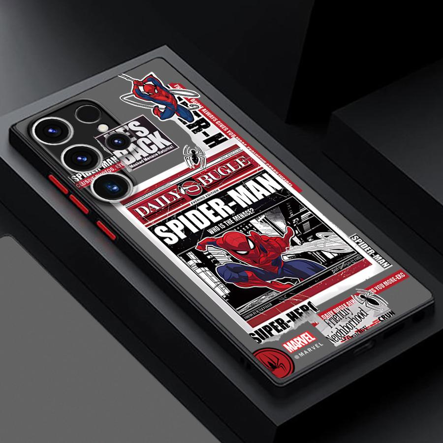 

Чехол Marvel Человек-Паук для Samsung Galaxy S25 S23 Ultra S24 FE S22 Plus S20 S21 S10 Note 20 10 Матовый Funda Задняя крышка телефона из ТПУ for Galaxy S24