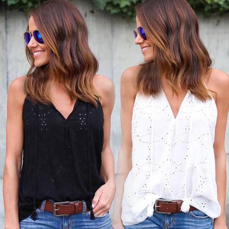 Elegant Women's Cotton Lace Top With Embroidery For Summer Casual Outfits