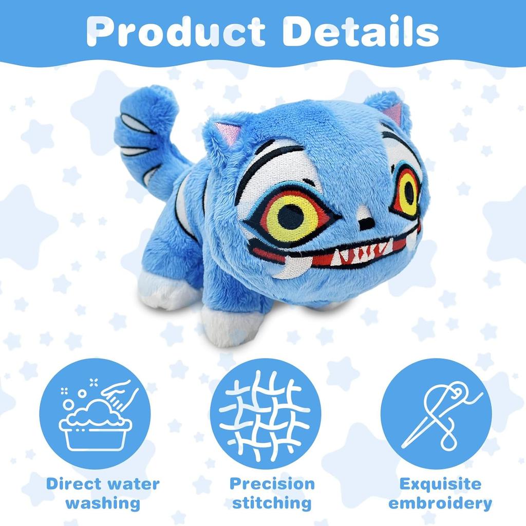 YOUKUKE Demon Hunter Plush Toy, Roaring Tiger Design, Collectible Doll for Kids and Adults, 18*10cm, Blue