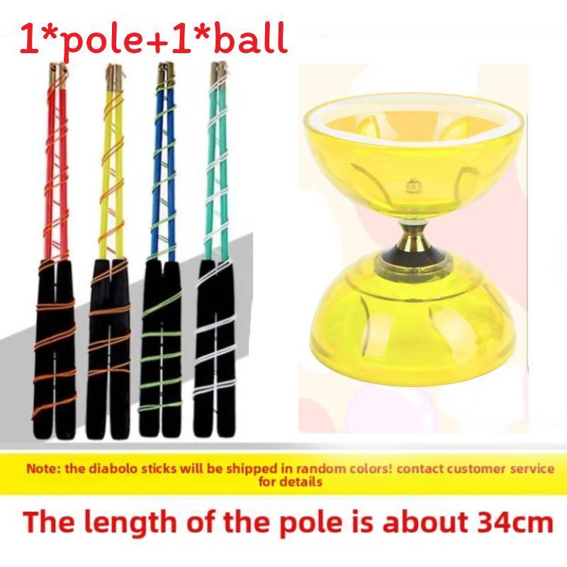 Traditional Plastic Diabolo With Triple Bearing For Kids And Seniors Educational Toy Set