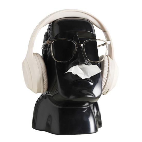 Statue Tissue Box Headphone Holder Box Cover Fun Tissue Desktop Eyeglasses Organizer Decorative Tissue Holder чёрный