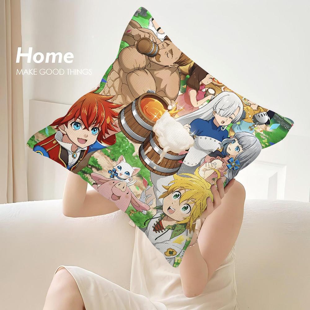 Anime 7 D-Deadly S-Sins Pillow Case Sofa Decorative Home Double-sided Print Plush Square Throw Pillow Covers Cushion Decor Cover