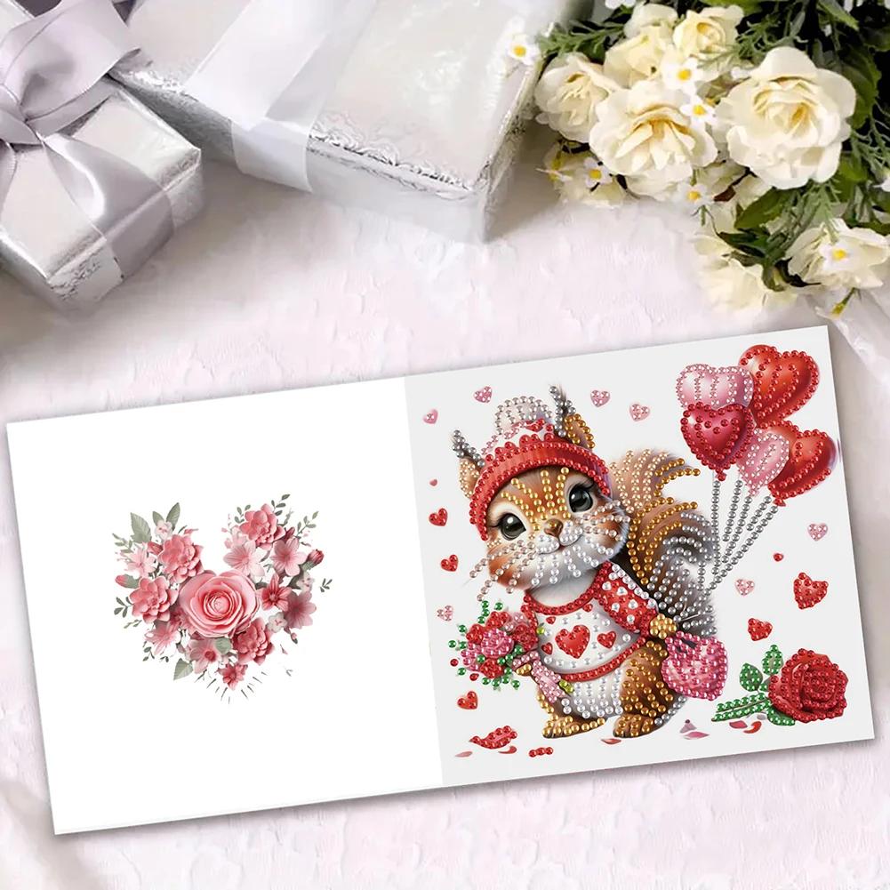 6Pcs Valentines Day Angel DIY Diamond Painting Card Diamond Drawing Card Diamond Painting Greeting Card for Family Friends Gift