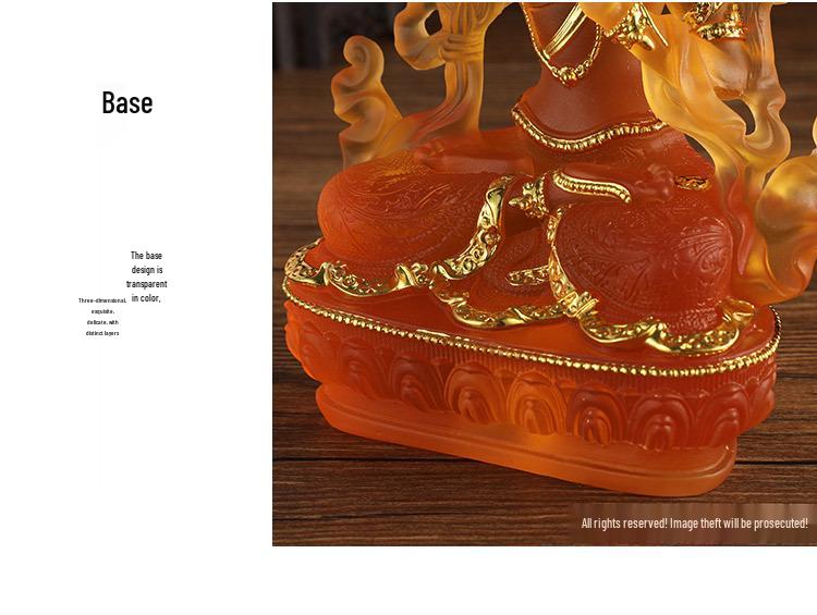 Manjushri Bodhisattva Water Glaze Resin Statue for Home Altar or Living Room Décor