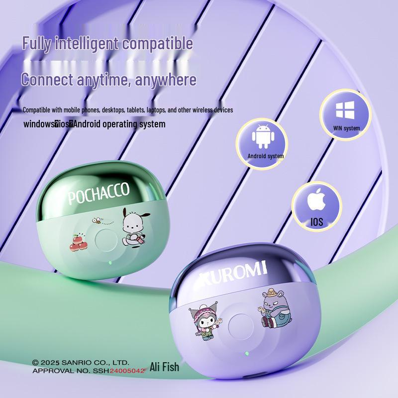 Sanrio K9 Bluetooth Noise-Canceling Cartoon Earbuds - Cute Mini Design with Ultra Long Battery Life