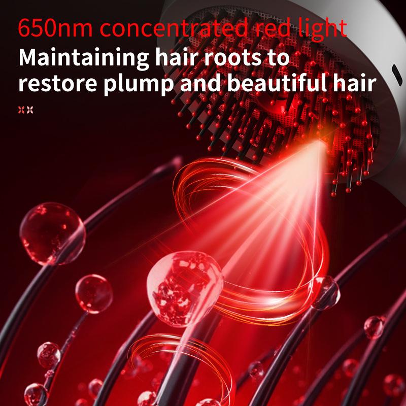Wireless Vibration Micro-current EMS Head Massage Red light Medicine Spray Massage comb Relax scalp Anti-hair Loss Massager