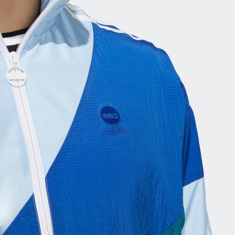 Adidas Neo Small Logo Color Block Striped Print Zip Jacket Men Jacket Blue HC9661