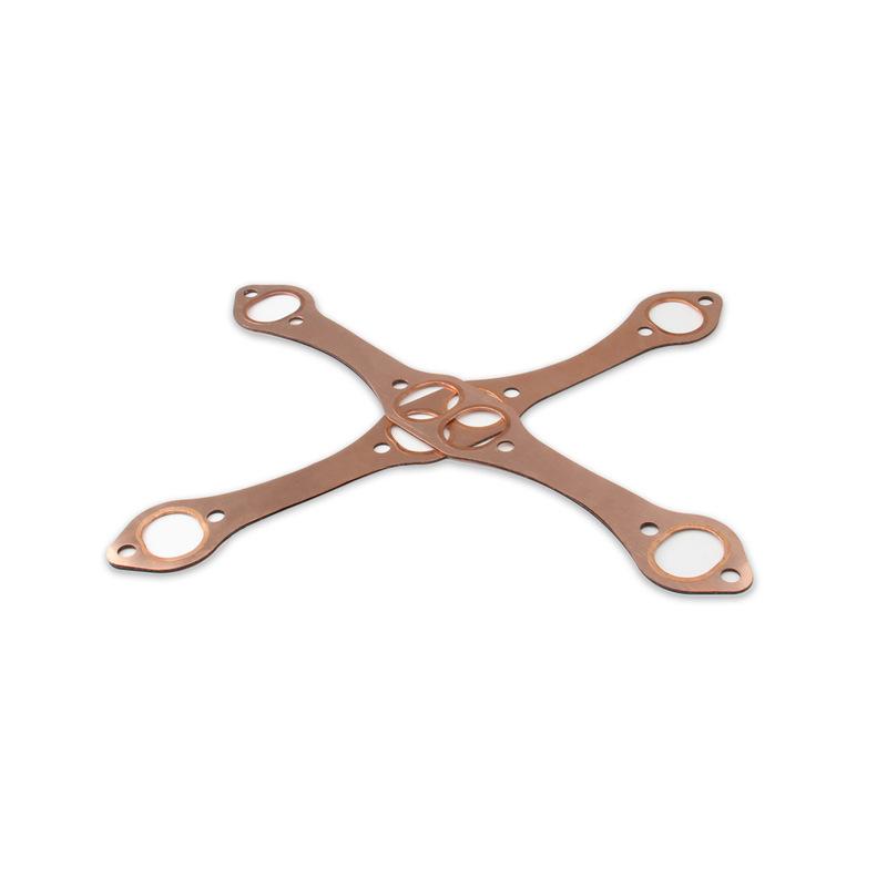 A Pair SBC Oval Port Copper Header Exhaust Gasket Seal for Chevy SB 327 305 350 383 Reusable Exhaust Manifold Gasket Set