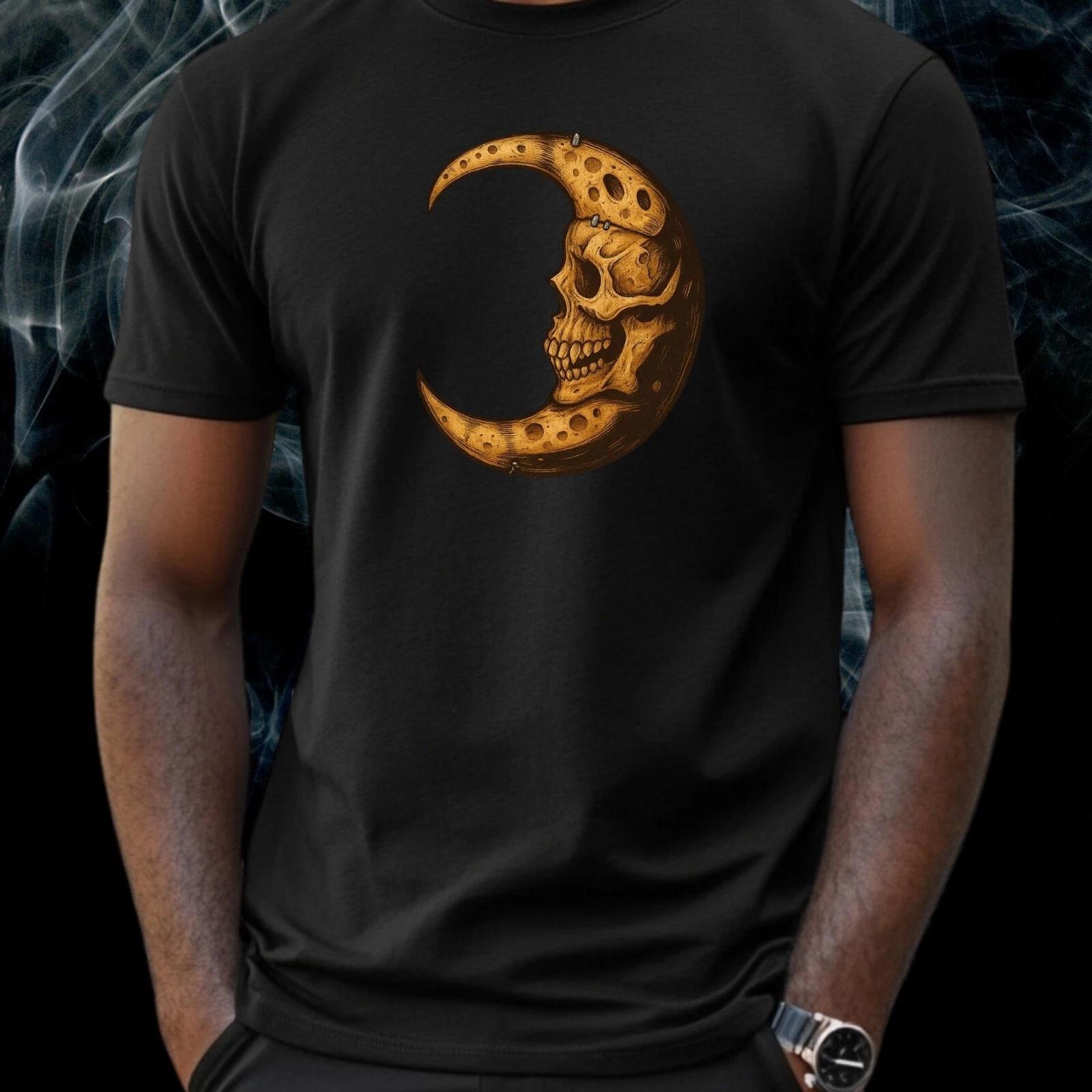 T-Shirt Herren Schädel Mond Motiv Baumwolle Größe S bis 5XL XL
