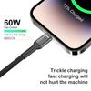 USB C Cable Fast Charging 60W USB C to C Wire Type C Cable for 16 15 Samsung Huawei Nylon Braided Line