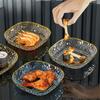 5PCS Golden Trim Snack Plate Square Dining Table Waste Dish Multi-functional Appetizer Plate  Fruit