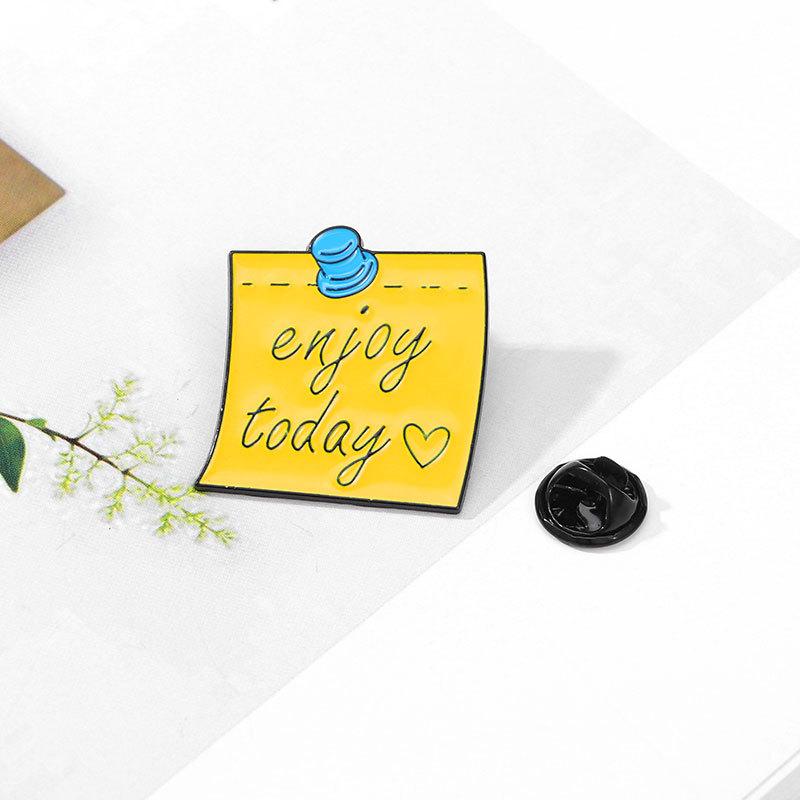 4PCS Motivational Sentences Enamel Badges Letter Everything Is Going To Be Okay Lapel BroochAlloy Pins On Backpack Clothing Hat