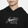 Nike Embroidered Logo Crop Hoodie Kids Tops Black DM8372-010