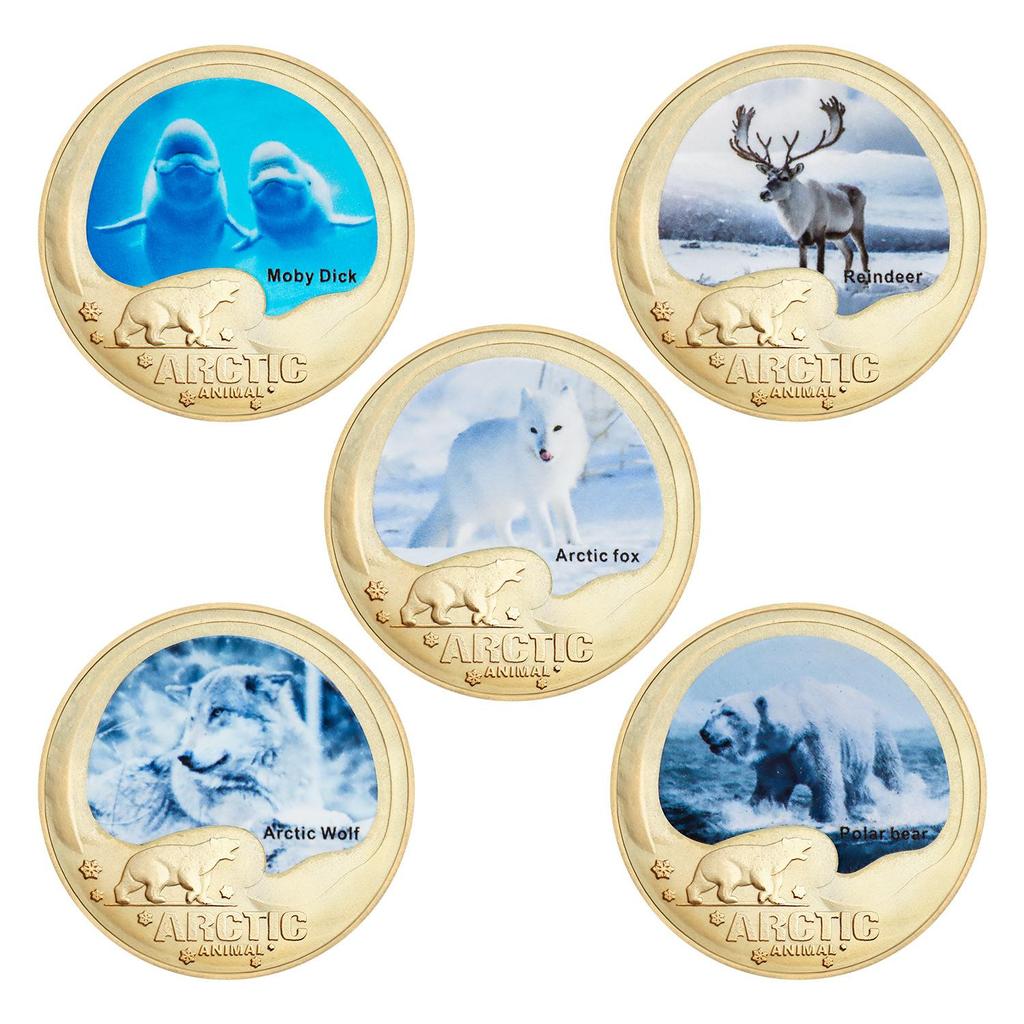 Arctic Island Animal Commemorative Coins, Collecting Commemorative Medals, Enthusiasts Collecting Gifts, Includes gift box