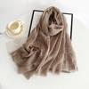 Women's Cotton Linen Gauze Scarf - Solid Color, Summer Sun Protection, Breathable, Retro Fringed Shawl