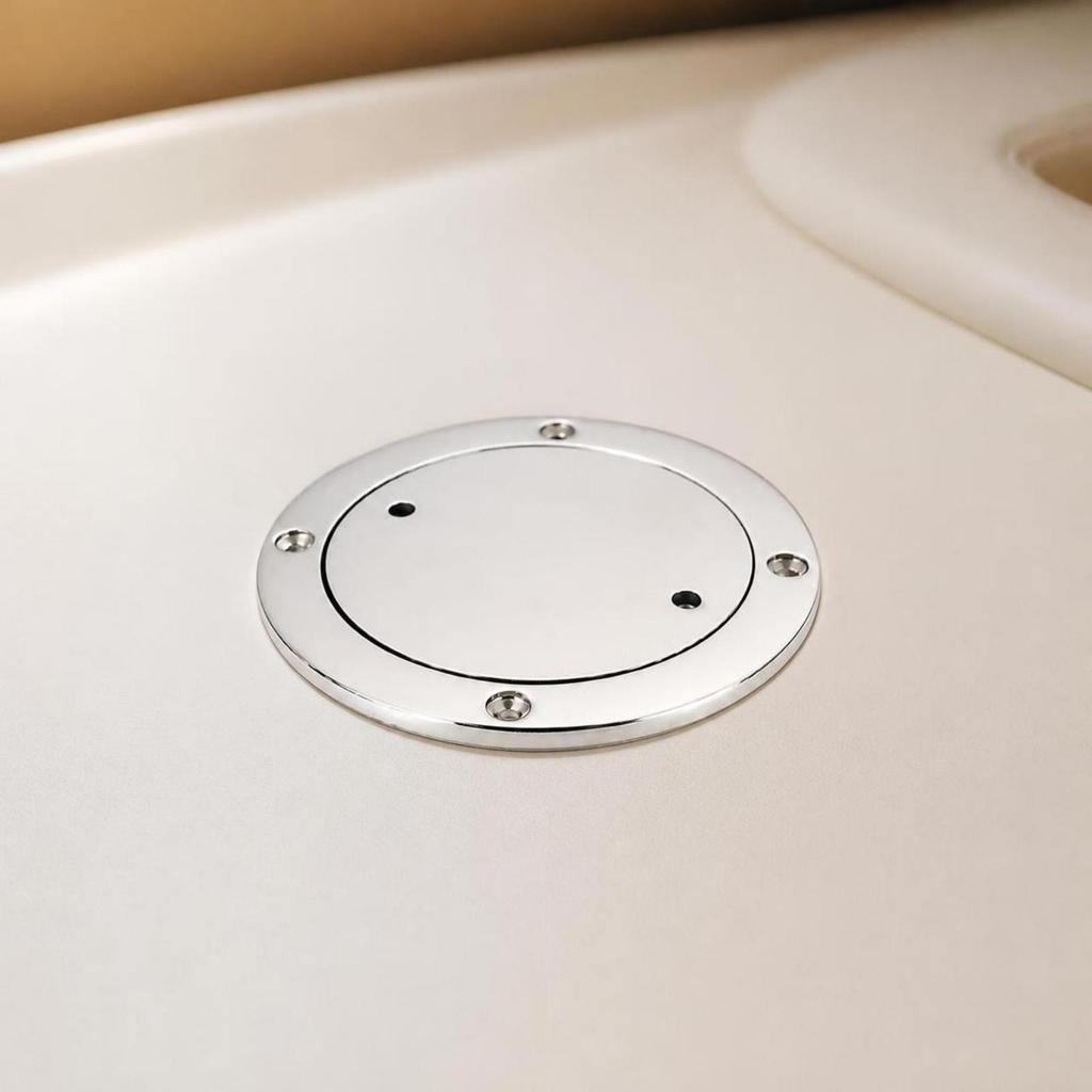 Easy to Install Boat Deck Plate | Polished Stainless Steel, PreDrilled Screw Holes 3 Inch