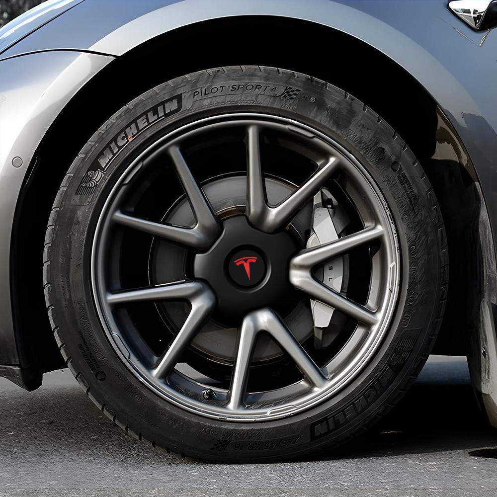 4 Stück 18-Zoll Radkappe für Tesla Model 3 Auto-Radnabenkappen Radnabenmitte Abdeckung OEM 1529680-A Autozubehör